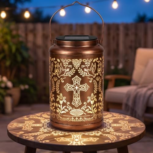 Christian Birthday Gifts for Women - Religious Outdoor Solar Cross Lantern - Image 5