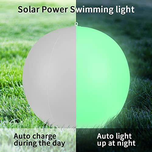 Floating Pool Lights Solar Powered,Blibly 14 inch Pool Lights that Float, Inflatable Waterproof Led Balls, Solar Floating Light for Outdoor Swimming Pond Garden Lawn Party Decor (4 Pack) - Image 3
