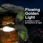 Naturefalls 41.3” Length Outdoor Rock Water Fountain with LED Lights - 5-Tiers Poly-Resin Cascading Waterfall Fountain for Garden, Patio, Yard, Home Decor - Image 6