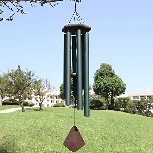 Large Wind Chimes for Outside 44 inch Green Deep Tone Garden Gift Outdoor - Image 6