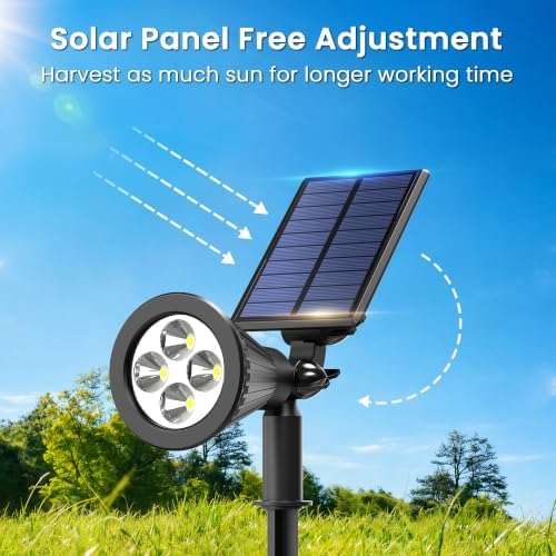 JEJOT 2 Pack Solar Spot Lights Outdoor Waterproof with Focus Beam - Image 4