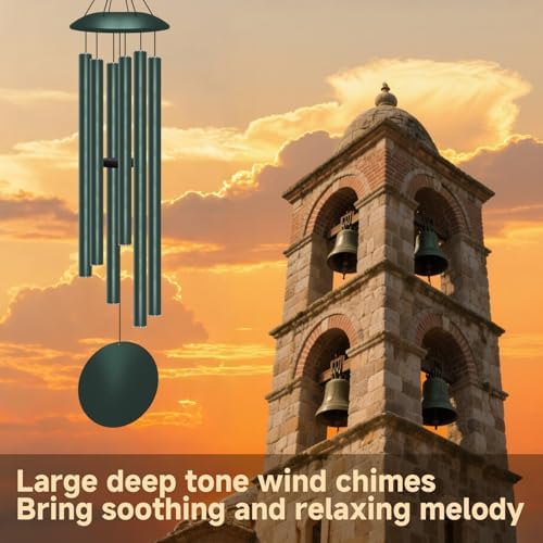 45" Large Wind Chimes for Outside, 6 Thick and Bold Aluminum Tubes (Forest) - Image 4