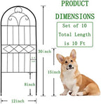 Decorative Garden Fence 30in (H) x 10ft (L), 10 Pack Rustproof Metal No Dig Fence Animal Barrier, Arched Flower Bed Edging, Wire Border Fencing Panel for Dog, Yard, Patio, Outdoor, Decor - Image 2