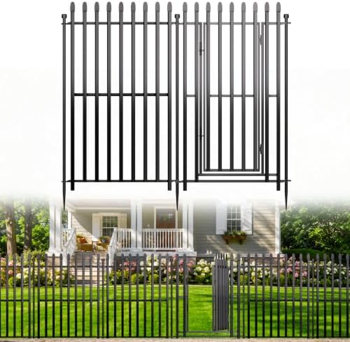 No Dig Decorative Garden Fence, 40in(H)×22ft(L), 10 Panels with Gate by FencePost