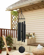Large Wind Chimes Outdoors Deep Tone, in Memory of Loved One Wind Chimes for Outside,Sympathy Chimes Gifts for Mother/Father,Prime/Clearance Memorial Chimes, Metal Chimes Outdoors Garden Décor(Black) by AUHD