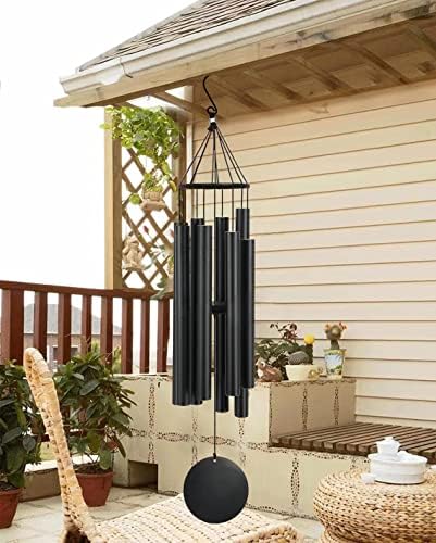 Large Wind Chimes Outdoors Deep Tone, in Memory of Loved One Wind Chimes for Outside,Sympathy Chimes Gifts for Mother/Father,Prime/Clearance Memorial Chimes, Metal Chimes Outdoors Garden Décor(Black) by AUHD