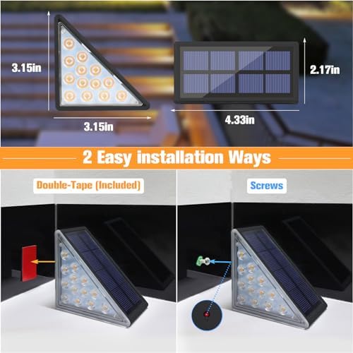 VOLISUN Solar Step Lights for Outside 12 Pack, Solar Stair Lights Outdoor - Image 5