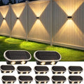 Solar Fence Lights Outdoor: 12 Pack IP65 Waterproof Wall Light Dual Up Down by Hiromeco