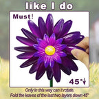 Metal Flower Wind Spinner Garden Stake Yard Art, Lawn Windmill Ornaments - Image 3