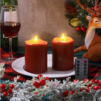 Retisee Flameless LED Candles Real Wax, 4 Pcs, Burgundy Red, 3 x 4 in - Image 2