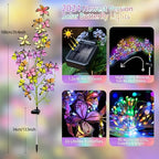 Solar Garden Lights Outdoor, Waterproof Solar Butterfly Lights 4 Pack Willow Vine Light with 80 LED 33 Butterfly Colorful Lighting for Garden Yard Lawn Outdoor Decor, Gift for Mom Women Mother's Day - Image 2