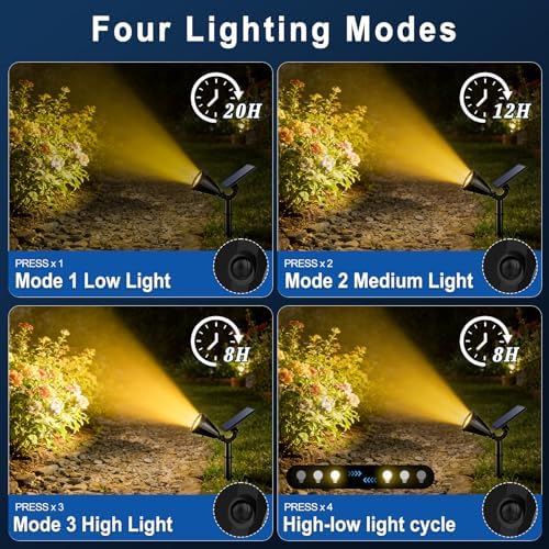 WELALO Solar Lights Outdoor Waterproof Flag Spotlights 10 Pack (Warm White) - Image 3