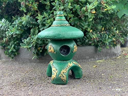 OLOMA Ball pagoda garden statue Japanese decor Lawn light lantern Pagoda temple for backyard decor Stone pagoda lantern zen garden art Concrete japanese pagoda outdoor statue Pagoda temple decoration by OLOMA
