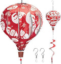 2PCS Giant Christmas Snowman Reindeer Hot Air Balloon Wind Spinners 14" W x 59" H Large Red&White Whirligig Wind Spinner Hanging Ornaments for Yard Garden Lawn Outdoor Decorations by DECEED