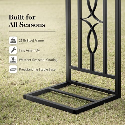 Metal Garden Arch, Heavy Duty Garden Trellis for Climbing Plants, with Enlarged Base for Stability, Ideal for Wedding Arches & Party Decorations, 55" W x 86" H - Image 5