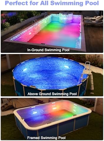 Solar Pool Lights for Above Ground Pools,IP68 Pool Solar Lights 2 Pack Gray - Image 2