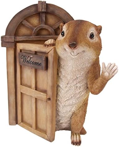 Design Toscano QM2673800 Garden Greetings Squirrel Welcome Tree House Door Sculpture,Full Color - Image 2