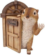 Design Toscano QM2673800 Garden Greetings Squirrel Welcome Tree House Door Sculpture,Full Color - Image 2
