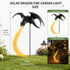 Solar Dragon Fire Garden Stake Light, Gothic Fantasy Solar Powered Lawn - Image 7