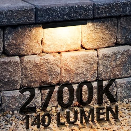 GKOLED 20Pack 6.8 Inches Hardscape Lights, Low Voltage Retaining Wall Lighting with Frosted Lens, 12V AC/DC Paver Light with 1.5W 2700K LED Chips, Outdoor Landscape Step Lights, Die-cast Aluminum - Image 7