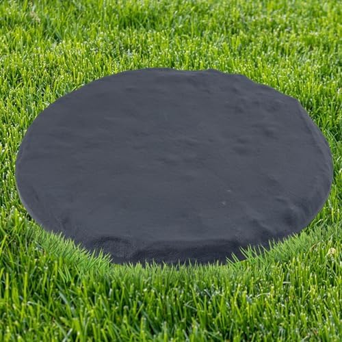 4Pcs Large Stepping Stones Outdoor Garden Walkway, Durable Plastic Pavers for Patio, Pathway, and Landscaping, Weatherproof Stepping Stones with Ground Stakes for Easy Installation (Round Grey) - Image 4