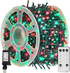 TW SHINE Christmas Lights, 600 LED 196FT Christmas String Lights Plug-in with 8 Modes Timer and Remote, Waterproof Outdoor Decorations for Bedroom Wedding Party Yard Tree Decor, Red & Green by TWSHINE