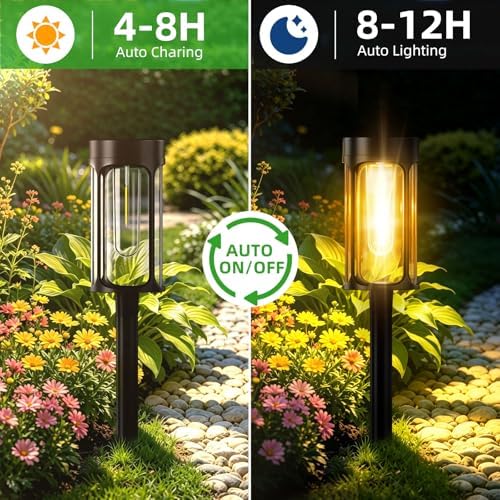 ASMAD 8 Pack Solar Lights Outdoor Waterproof,Auto On/Off - Image 3