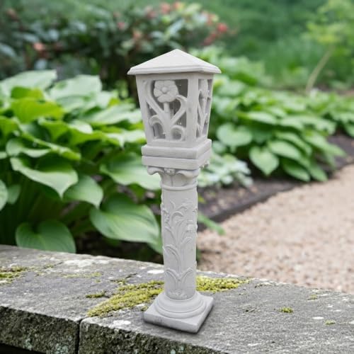 OLOMA Japanese Lantern Decorative Concrete Garden Statue Outdoor Pagoda Decor Stone Asian Zen Lightplace Sculpture Landscape Ornament Courtyard Patio Entryway Decor - Image 4
