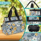 Garden Tool Bag Organizer Garden Tote Bag with Pockets Print Pattern Floral Tool Storage Organizer Gardening Tool Kit Holder 13" x 6.8" x 2.8" - Image 5