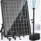 POPOSOAP Solar Water Fountain Pump, 30W Solar Pond Pump 160GPH Adjustable Flow, Dry-Run Protection, 16.5Ft Cord /6.6Ft Tubing for Pond/Waterfall/Garden/Hydroponics-P130H by POPOSOAP