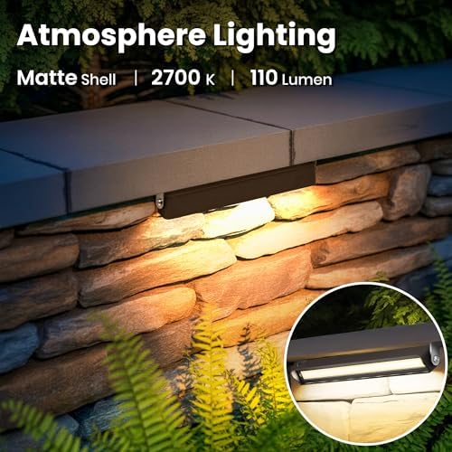 Retaining Wall Lights, Low Voltage Landscape Outdoor Step Lighting 12 Pack - Image 2