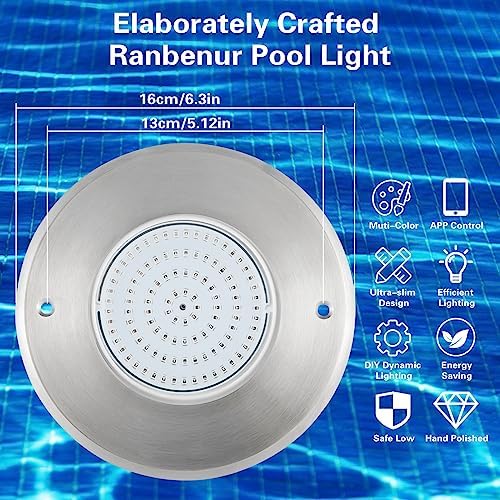 12V 10W Pool Light Underwater Color-Change LED Lights RGB IP68 Without Remote(10W) - Image 6