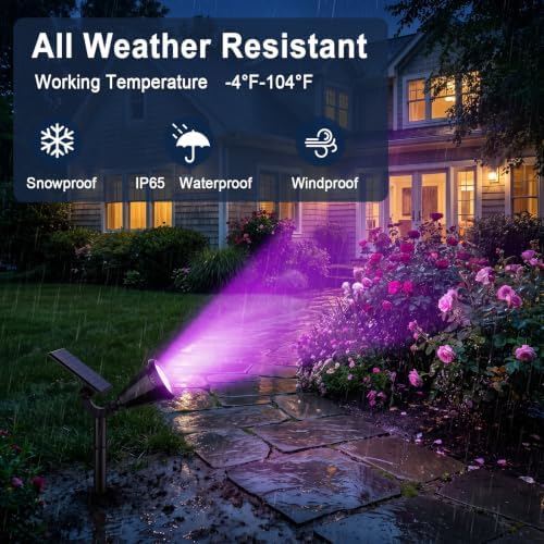 WELALO Solar Lights Outdoor Waterproof Flag Spotlights 10 Pack (Colored) - Image 6
