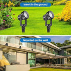 LED Spotlights Outdoor,Low Voltage Landscape Lighting IP65 Waterproof with US Plug, 3000K Warm White Outdoor Spot Lights for Yard Flag Pole House Garden Tree(6-in-1) - Image 6