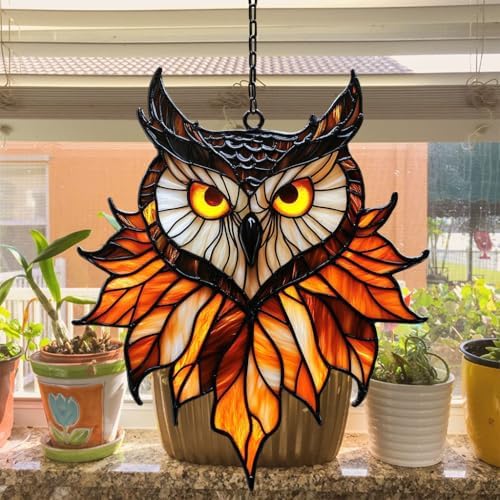 Autumn Owl Acrylic Suncatcher - Image 4