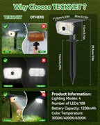 TECKNET Solar Lights Outdoor Waterproof,Solar Spot Lights,108 LED,4 Pack - Image 6