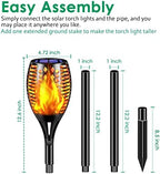 TomCare Flickering Flame Solar Torch Lights Outdoor, 43" Tall, 4 Pack - Image 4
