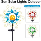 Solar Lights Outdoor Garden Decor, Blue Metal Sun Crackle Glass Globe Stake Waterproof 30LED Decorations Unique Gifts for Women,Mom,Outside, Patio,Lawn,Yard,Pathway - Image 2