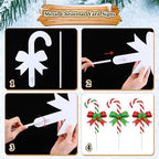 Drydiet 3 Pack Metal Christmas Yard Signs Decor Xmas Yard Stakes Outdoor with Stakes for Holiday Outdoor Garden Lawn Pathway Decoration(Candy Cane) - Image 3