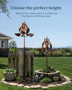 Wind Spinners Outdoor - Large Tulip Metal Wind Spinners with Stake, Garden Windmill Yard Spinner Lawn Decor (24" W x 75" H) - Image 6