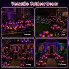 EEW Solar Halloween Decorations Outdoor 6 Pack Eyeball Lights Orange Purple - Image 2