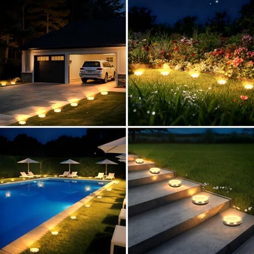 12 Pack Solar Ground Lights Outdoor Waterproof Garden Lights for Yard Lawn - Image 7