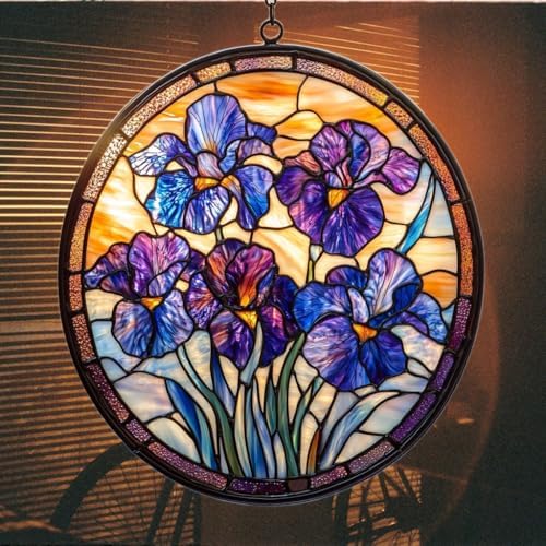Purple Iris Acrylic Suncatcher - Image 7