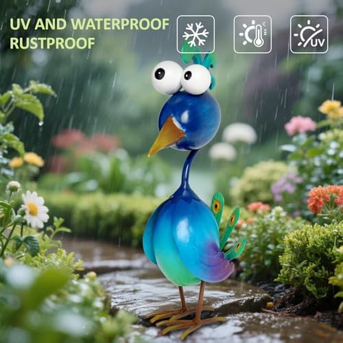 Kircust Peacock Decor Metal Yard Art Outdoor Statues Lawn Decorations Outside Garden Peacocks Decoration for Home - Image 3