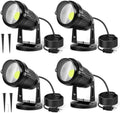 Landscape Lights - 5W 110V Outdoor Spotlight - Waterproof IP65-3000K Cool White LED Landscape Lights - 5ft Cable for Yard Garden Patio Driveway House (Include Spike) (4 Pack) by LemonBest