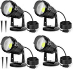 Landscape Lights - 5W 110V Outdoor Spotlight - Waterproof IP65-3000K Cool White LED Landscape Lights - 5ft Cable for Yard Garden Patio Driveway House (Include Spike) (4 Pack) by LemonBest
