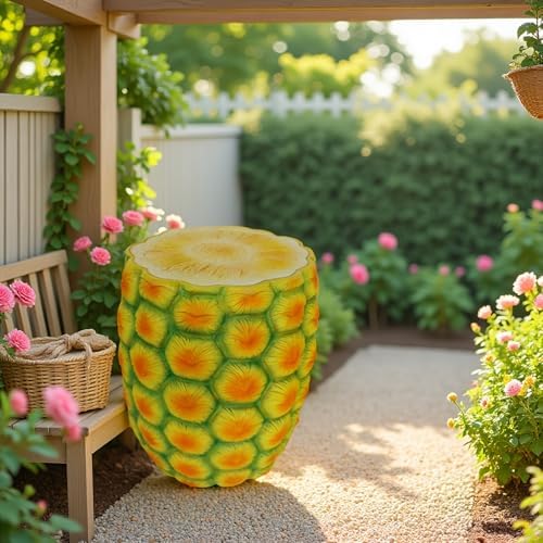 14" Oversized Pineapple Shaped Resin Stool – Multi-Use Side Table, Plant Stand, Decorative Furniture for Home, Garden, Patio & Indoor Spaces - Image 3