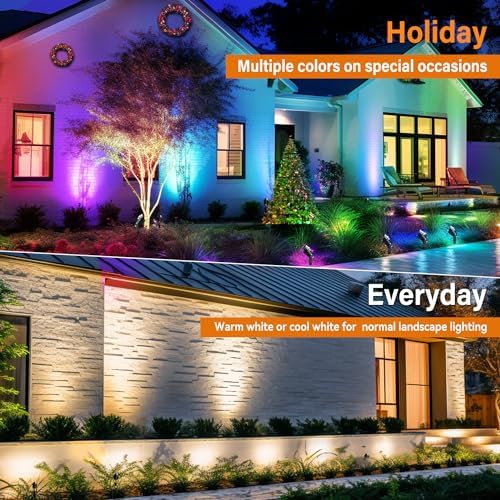 Halloween RGBW Low Voltage Landscape Lights, 16 Color Changing Outdoor Landscape Lighting with Remote Control IP67 Waterproof 12V 24V Landscape Spotlights for Garden Pathway Yard Christmas (2 Pack) - Image 6