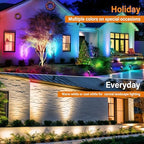 Spotlight Outdoor RGBW Low Voltage Landscape Lights Outdoor,10W Color Changing Landscape Light with Remote Control,12V-24V Waterproof Outdoor Spot Lights for Yard House Garden Tree (4 Pack) - Image 6