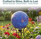 Sunnydaze 10" Mosaic Glass Gazing Ball for Garden, Globe for Outdoor Decor - Image 2